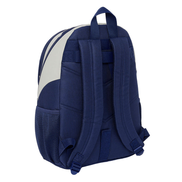 School Bag Benetton Varsity Grey Navy Blue 32 x 44 x 16 cm