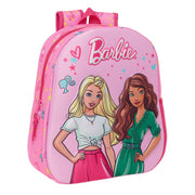 3D School Bag Barbie Pink Fuchsia 27 x 33 x 10 cm