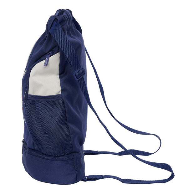Child's Backpack Bag Benetton Varsity Grey Navy Blue 35 x 40 x 1 cm