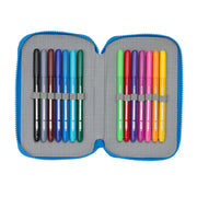 Double Pencil Case Donald Blue 12.5 x 19.5 x 4 cm (28 Pieces)