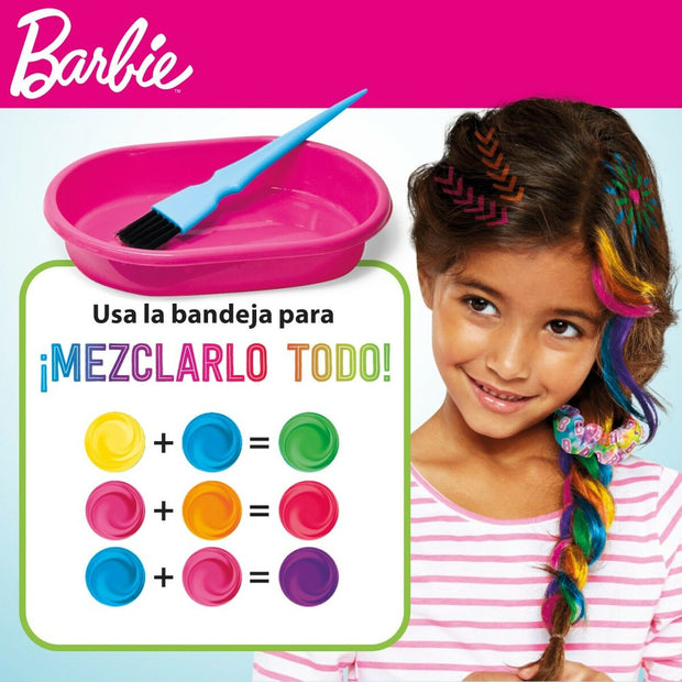 Hair Dressing Set Barbie Rainbow Tie Hair with highlights Multicolour