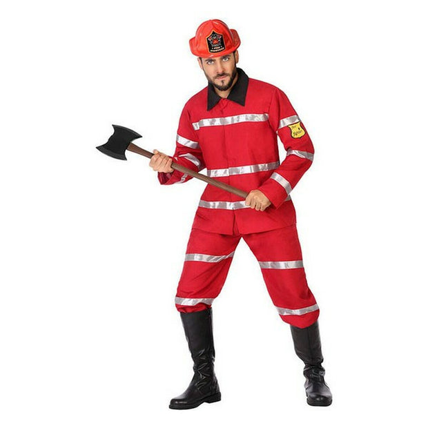 Costume for Adults Red Fireman (2 Pieces)