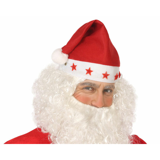 Father Christmas Hat S/ GORRO PAPA NOEL C/ESTRELLAS Y LUZ. Red Christmas XXL (3 Units)