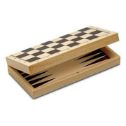 Set of 3 Board Games Cayro 648 Wood 29 x 29 cm 3-in-1 Chess Backgamon Ladies