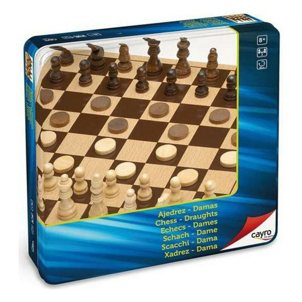 Chess and Checkers Board Cayro 751 Wood