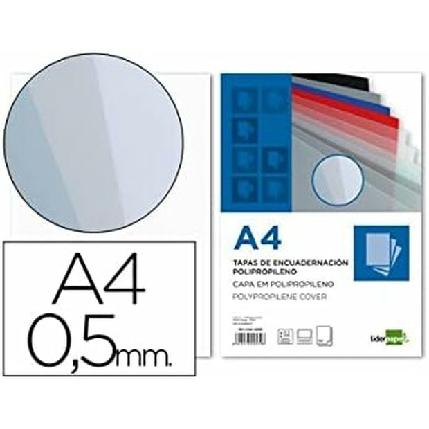 Set of lids Liderpapel TE15 Plastic Transparent A4 (100 Units)