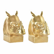 Bookend DKD Home Decor Rhinoceros Golden Resin Colonial 15 x 7,5 x 14,5 cm