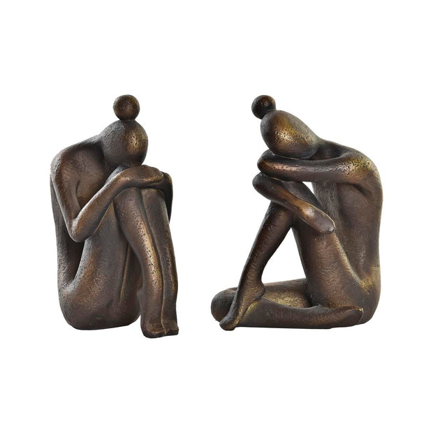 Bookend DKD Home Decor Copper 11 x 8 x 15,5 cm Lady Resin