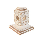 Candleholder Home ESPRIT White Natural Metal Mango wood 13 x 13 x 46 cm