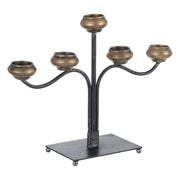 Candle Holder 41 x 12 x 30,5 cm Black Golden Metal