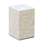 Candleholder Beige Mother of pearl MDF Wood 10,5 x 10,5 x 16 cm