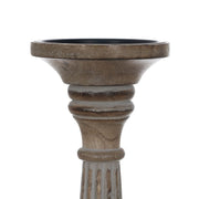 Candle Holder White Natural Iron Mango wood 19 x 19 x 68,5 cm