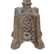 Candle Holder White Natural Iron Mango wood 19 x 19 x 68,5 cm