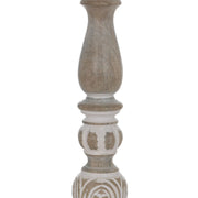 Candle Holder White Natural Iron Mango wood 14 x 14 x 45,72 cm