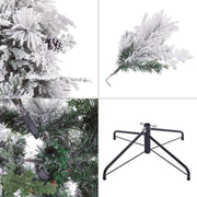 Christmas Tree White Green PVC Metal Polyethylene Snowfall 240 cm