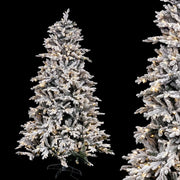 Christmas Tree White Green PVC Metal Polyethylene Snowfall 210 cm