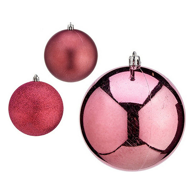 Christmas Baubles Ø 10 cm 6 Units Pink Plastic