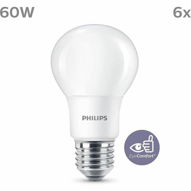 LED Lamp Philips Bombilla White F 8 W 60 W E27 (2700k)
