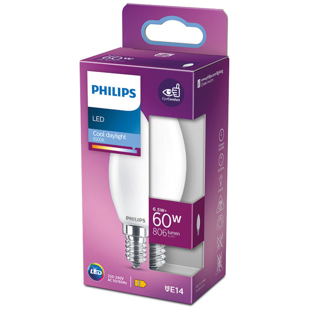 LED lamp Philips Candle E 6,5 W E14 806 lm 3,5 x 9,7 cm (6500 K)