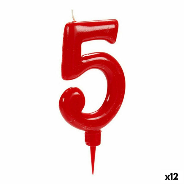 Candle Birthday Number 5 Red (12 Units)