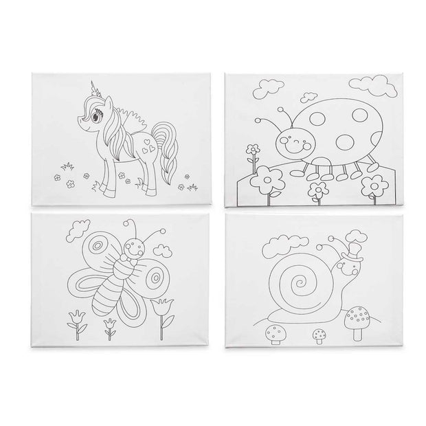 Canvas White Cloth 30 x 40 x 1,5 cm For painting animals (16 Units)