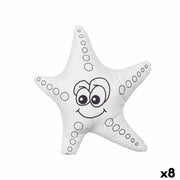 Colouring Plush White Black Cloth 26 x 26 x 8 cm Starfish (8 Units)