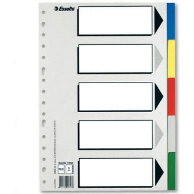 Seperators Esselte 5 Sheets Multicolour Din A4 (100 Units)