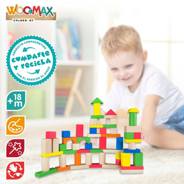 Stacking Blocks Woomax 100 Pieces (4 Units)