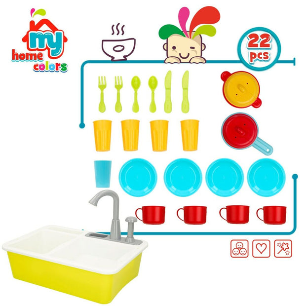 Toy kitchen Colorbaby 22 Pieces 42 x 29 x 28 cm Accessories Sink