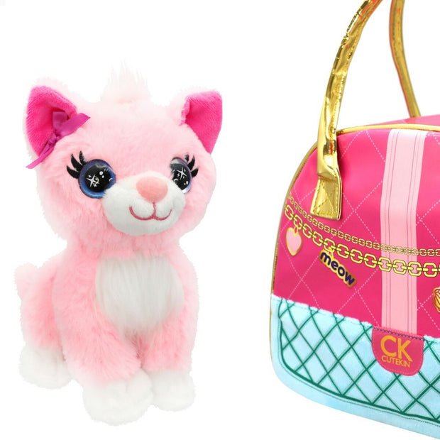 Fluffy toy Funville Cutekins Bag Cat 20 x 19 x 14 cm (2 Units)