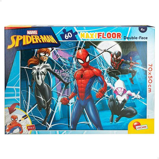 Child's Puzzle Spider-Man Double-sided 60 Pieces 70 x 1,5 x 50 cm (6 Units)