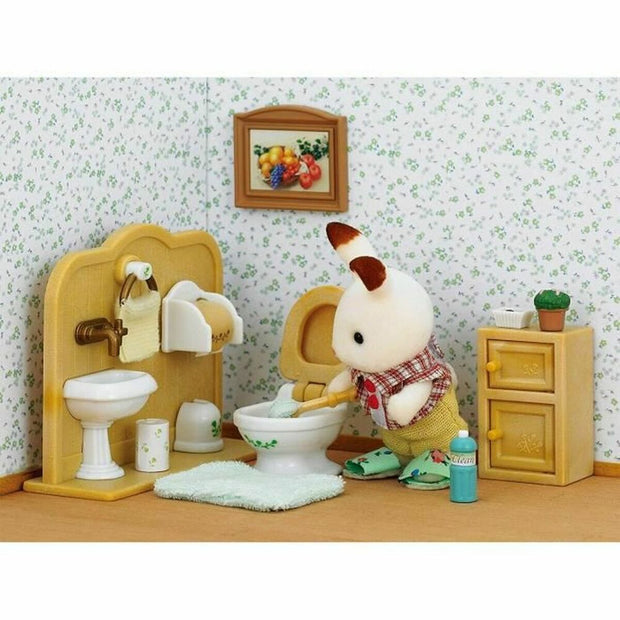 Action Figure Sylvanian Families Chocolate Rabbit and Toilet Set